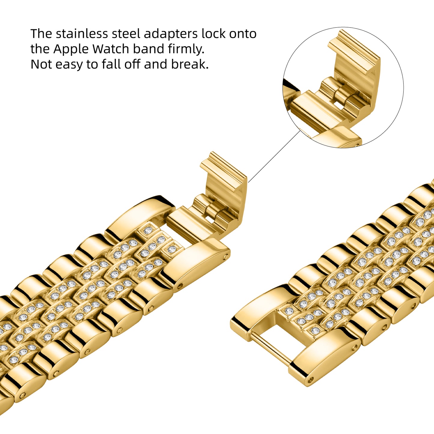 Diamond Stainless Steel Bracelet Band for Apple Watch