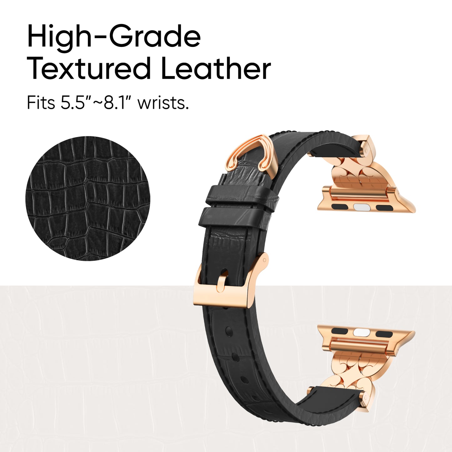 FloraGleam Leather Bracelet Band for Apple Watch
