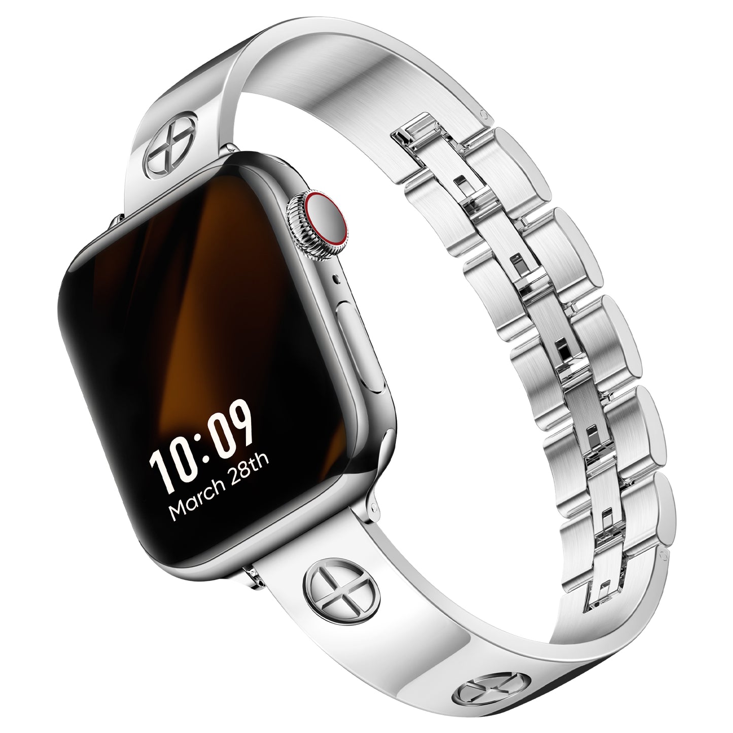 LOVE PLUS Classic Stainless Steel Cross Pattern Bracelet for Apple Watch