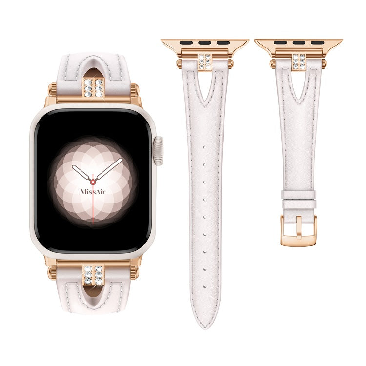 Slim Genuine V-Cut Leather Apple Watch Band