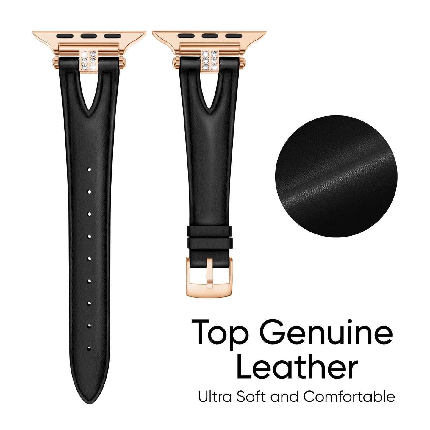 Luxe-V Leather Bracelet Band for Apple Watch