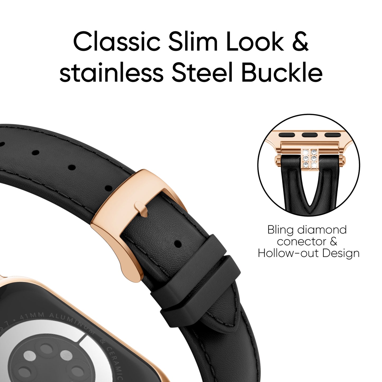 Luxe-V Leather Bracelet Band for Apple Watch