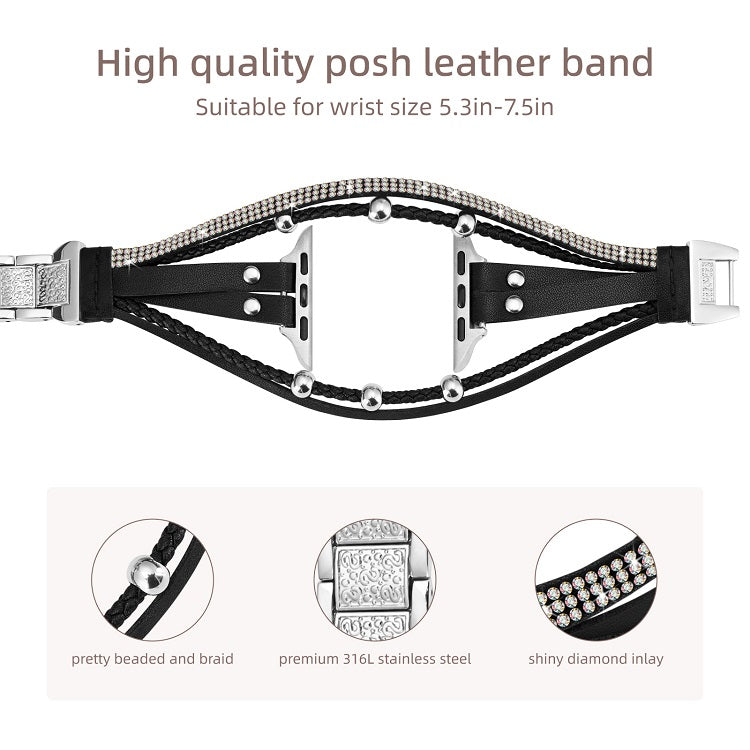 Posh Boho Beaded Leather Apple Watch Band