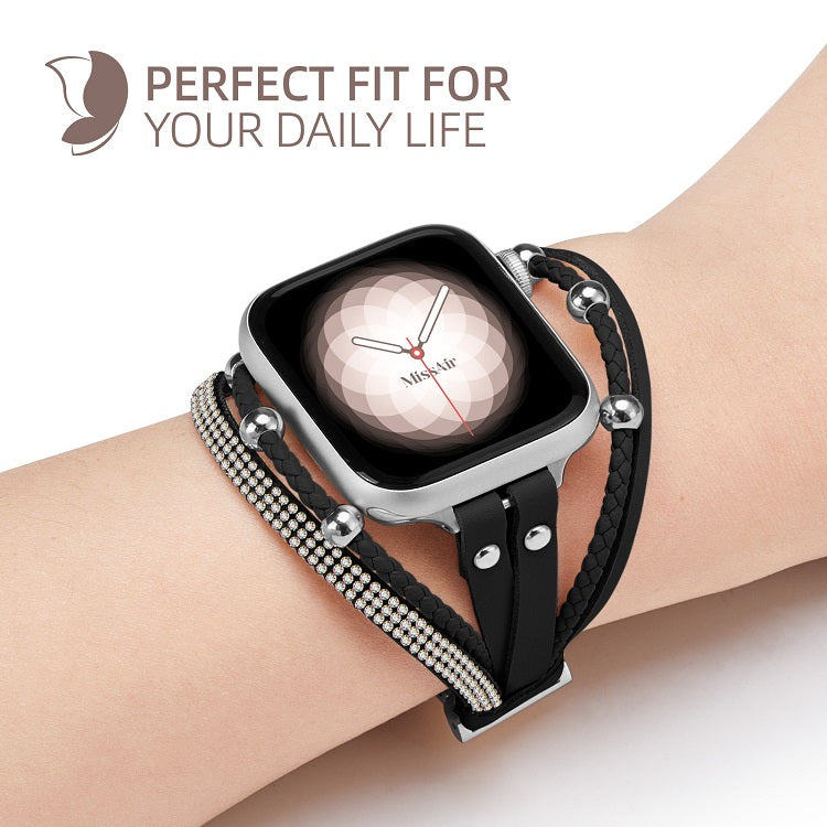 Posh Boho Beaded Leather Apple Watch Band