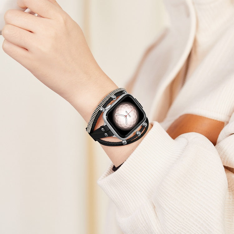 Posh Boho Beaded Leather Apple Watch Band