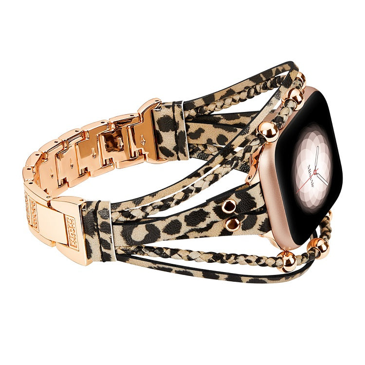 Posh Boho Beaded Leather Apple Watch Band