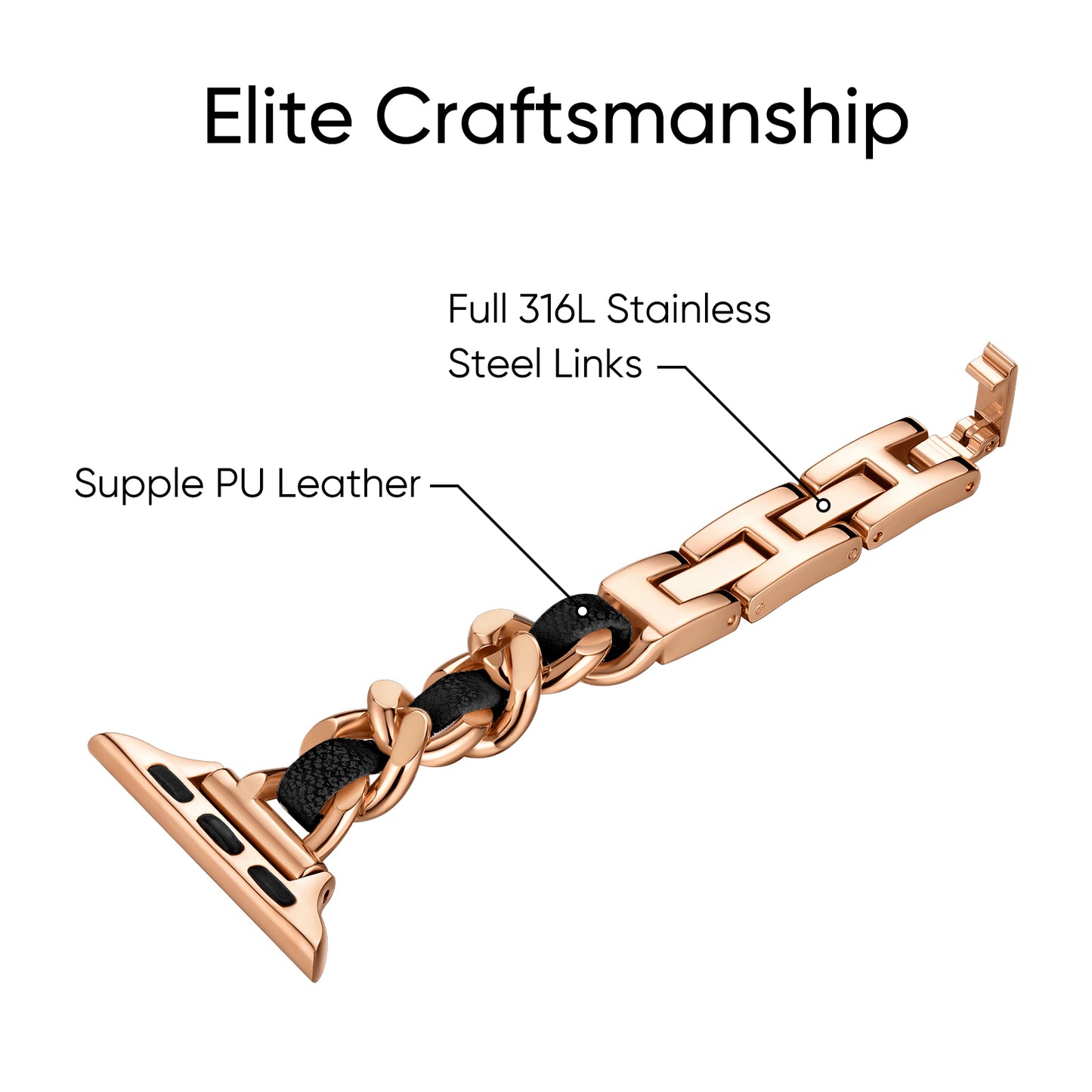 Luxe Tweed Metal Bracelet Band for Apple Watch