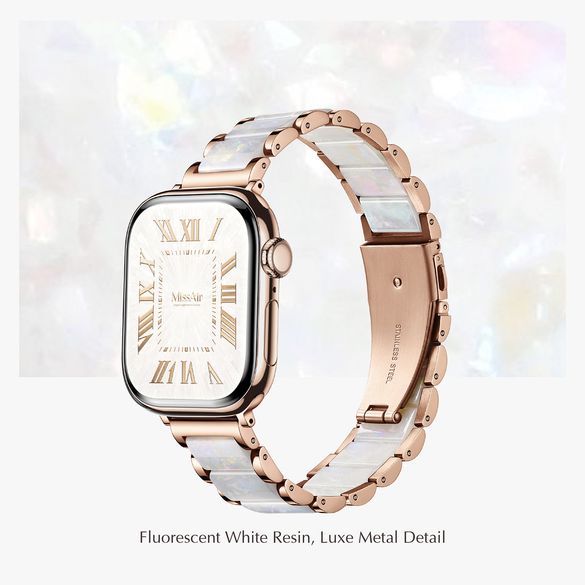 316L Stainless Steel Resin Inlay Apple Watch Bracelet – Adjustable Band