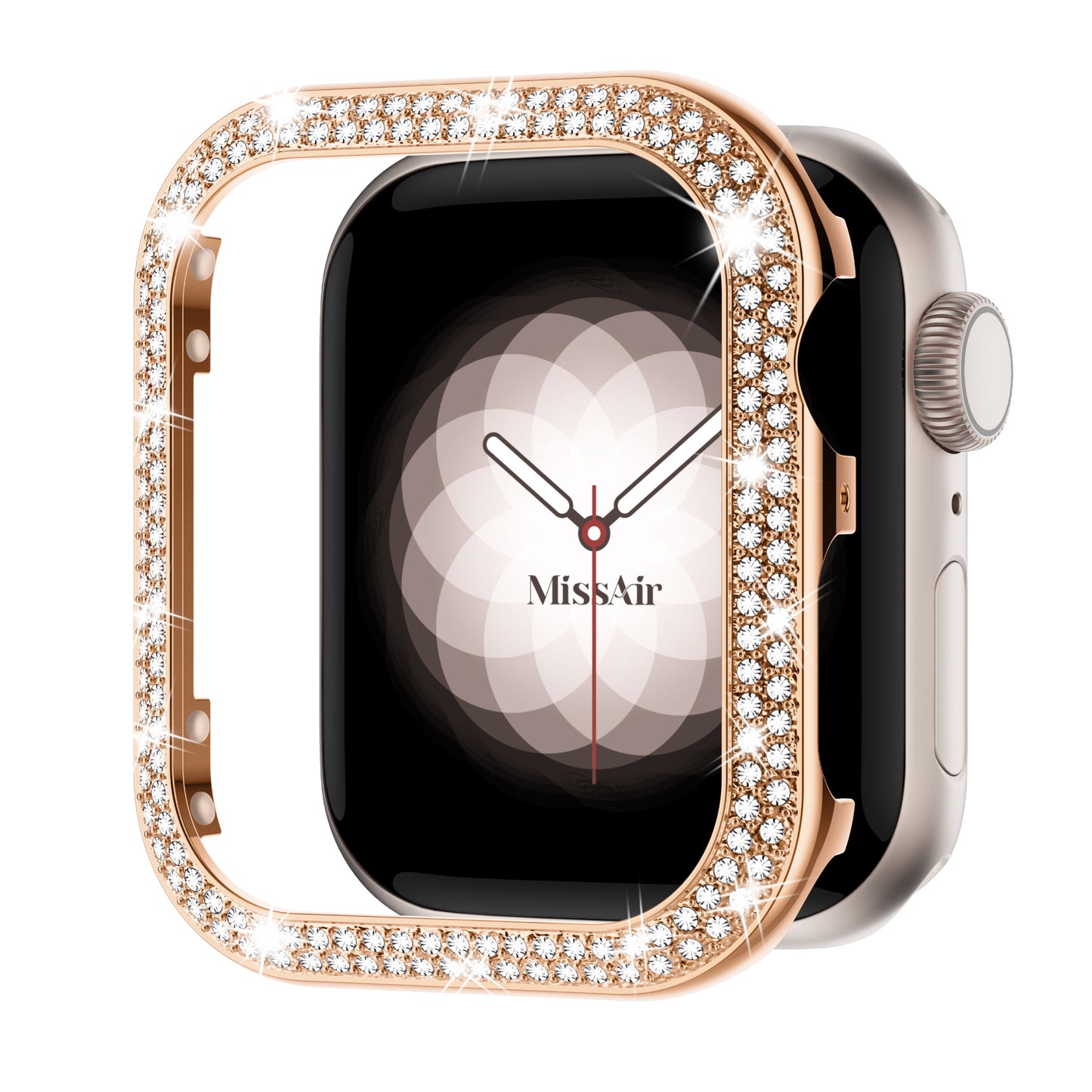 Dual-Bling Stainless Steel Diamond Cover Case for Apple Watch