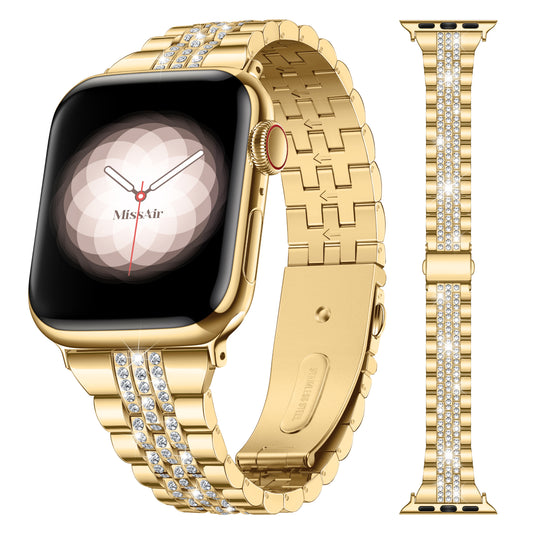 Classic Diamond Chain Bracelet for Apple Watch with Butterfly Buckle