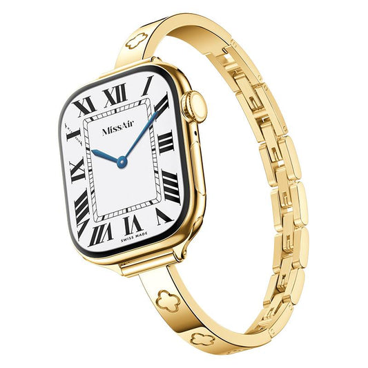 Love Luck Slim Four-Leaf Clover Apple Watch Bracelet - 18K Gold Plated