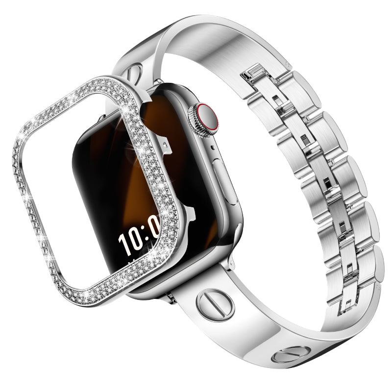 [Bundle] LOVE CLASSIC Luxury Apple Watch Band with Diamond Cover Case