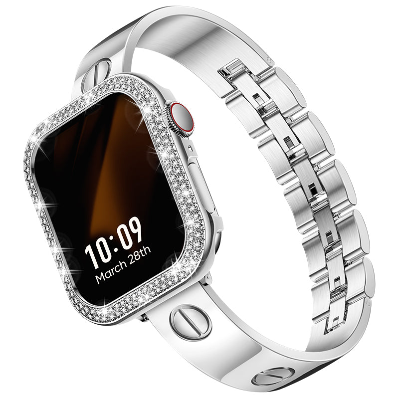 [Bundle] LOVE CLASSIC Luxury Apple Watch Band with Diamond Cover Case