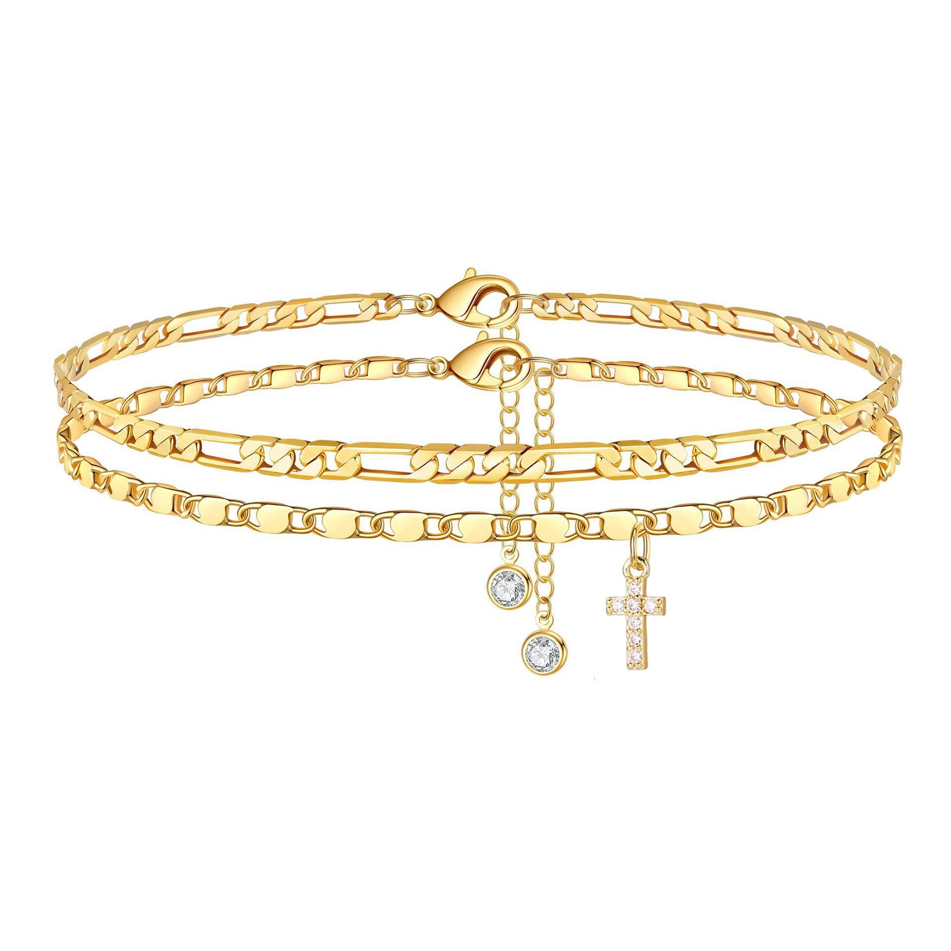 MISSAIR Initial Bracelet – 14K Gold Plated Layered Chain – MissAir