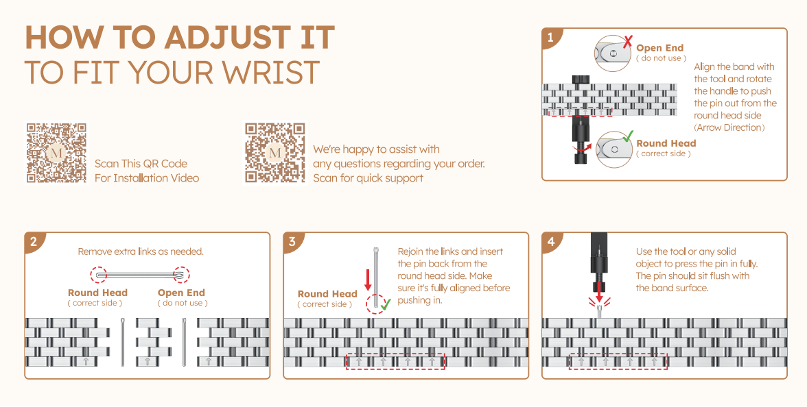 Lattica Apple Watch Bracelet – 316L Stainless Steel Adjustable Jewelry Band