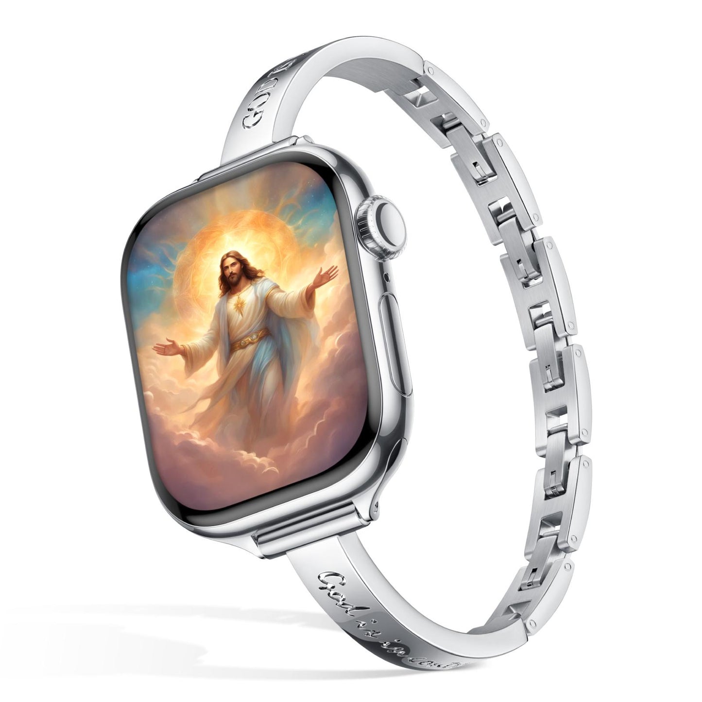 316L Stainless Steel Faith Bracelet for Apple Watch – “GOD IS IN CONTROL”