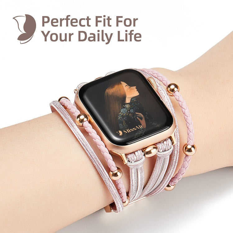 Golden Rose Leather Bracelet for Apple Watch