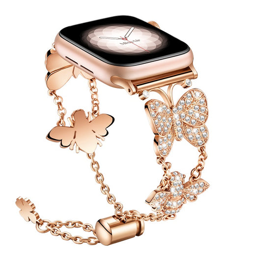 Fluttering Butterfly Diamond Apple Watch Bracelet