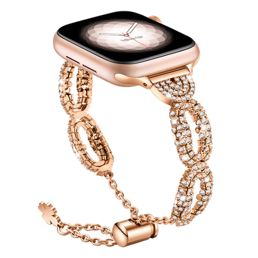 Double Rings Shiny Rhinestone Band for Apple Watch