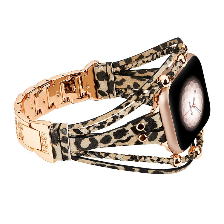 Posh Boho Beaded Leather Band for Apple Watch