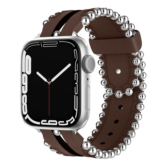 Genuine Leather Beaded Band for Apple Watch